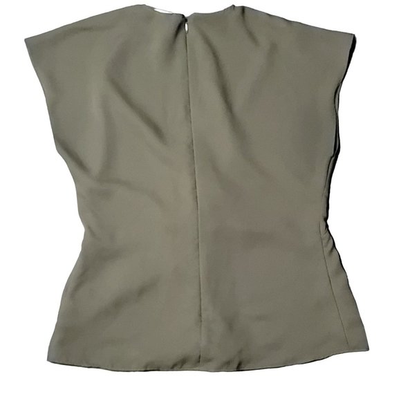 Express Sleeveless Twist Front Top Small Olive Green Zip Back - Picture 2 of 5